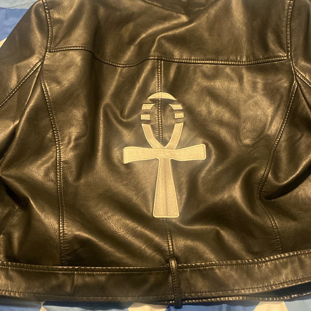 Black biker jacket super fire